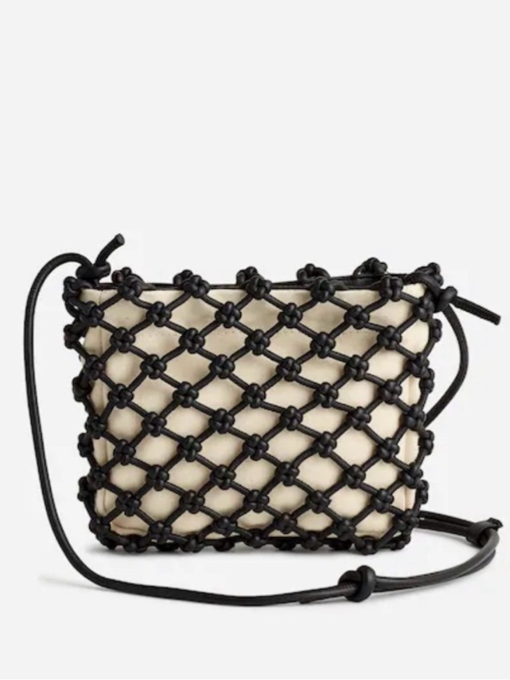 Madewell Knotted Leather Crossbody Bag in Black and Cream - RARE